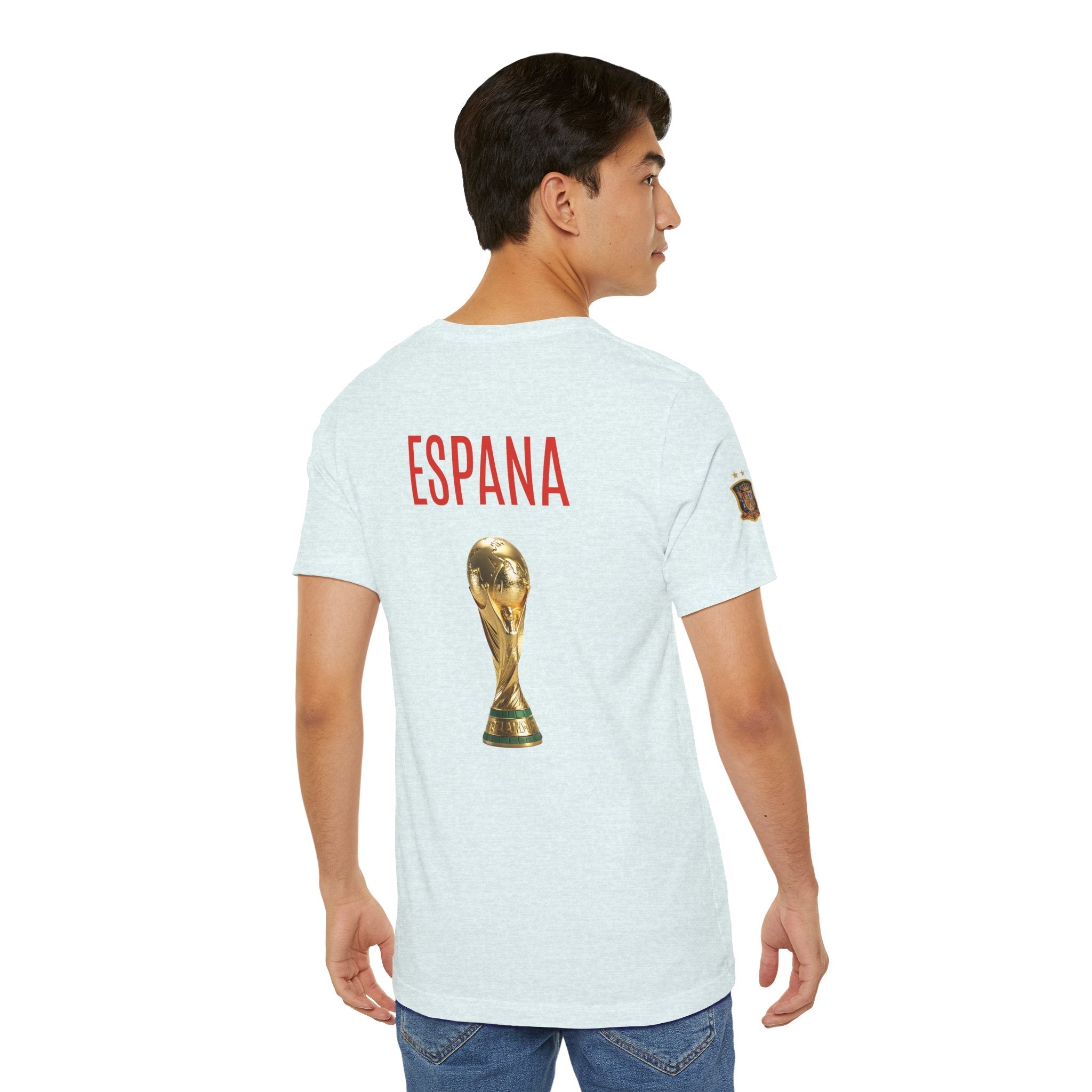 World Cup Trophy Soccer Tee Spain Crest Short Sleeve - Etna Gift