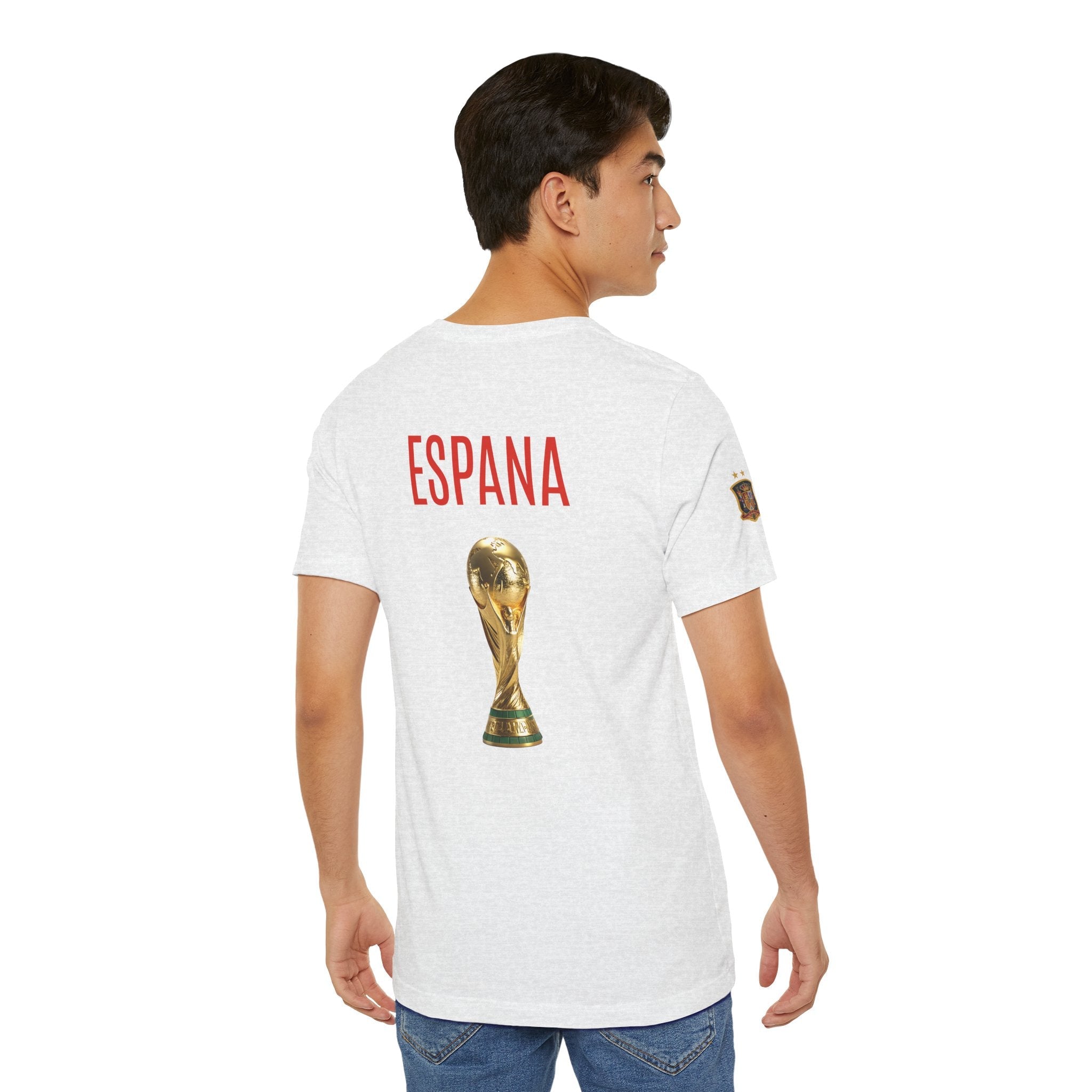 World Cup Trophy Soccer Tee Spain Crest Short Sleeve - Etna Gift