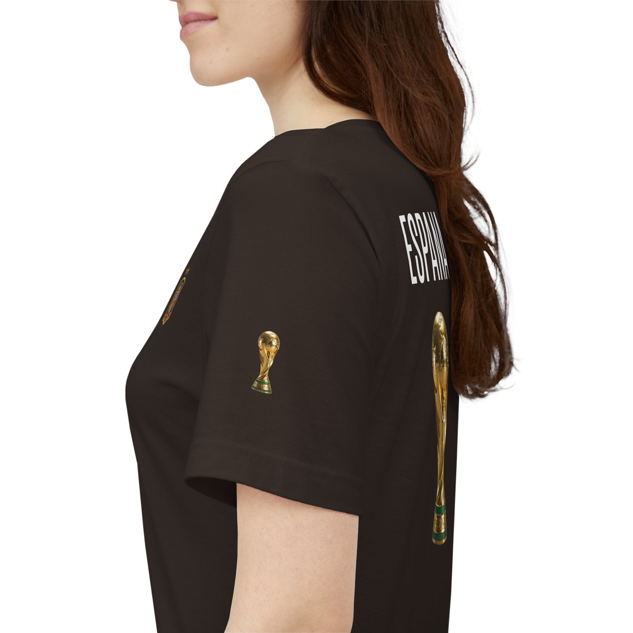 World Cup Trophy Soccer Tee Spain Crest Short Sleeve - Etna Gift