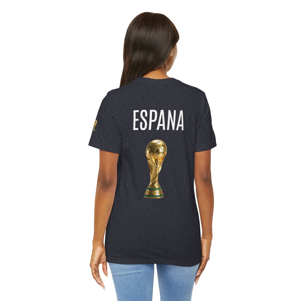 World Cup Trophy Soccer Tee Spain Crest Short Sleeve - Etna Gift