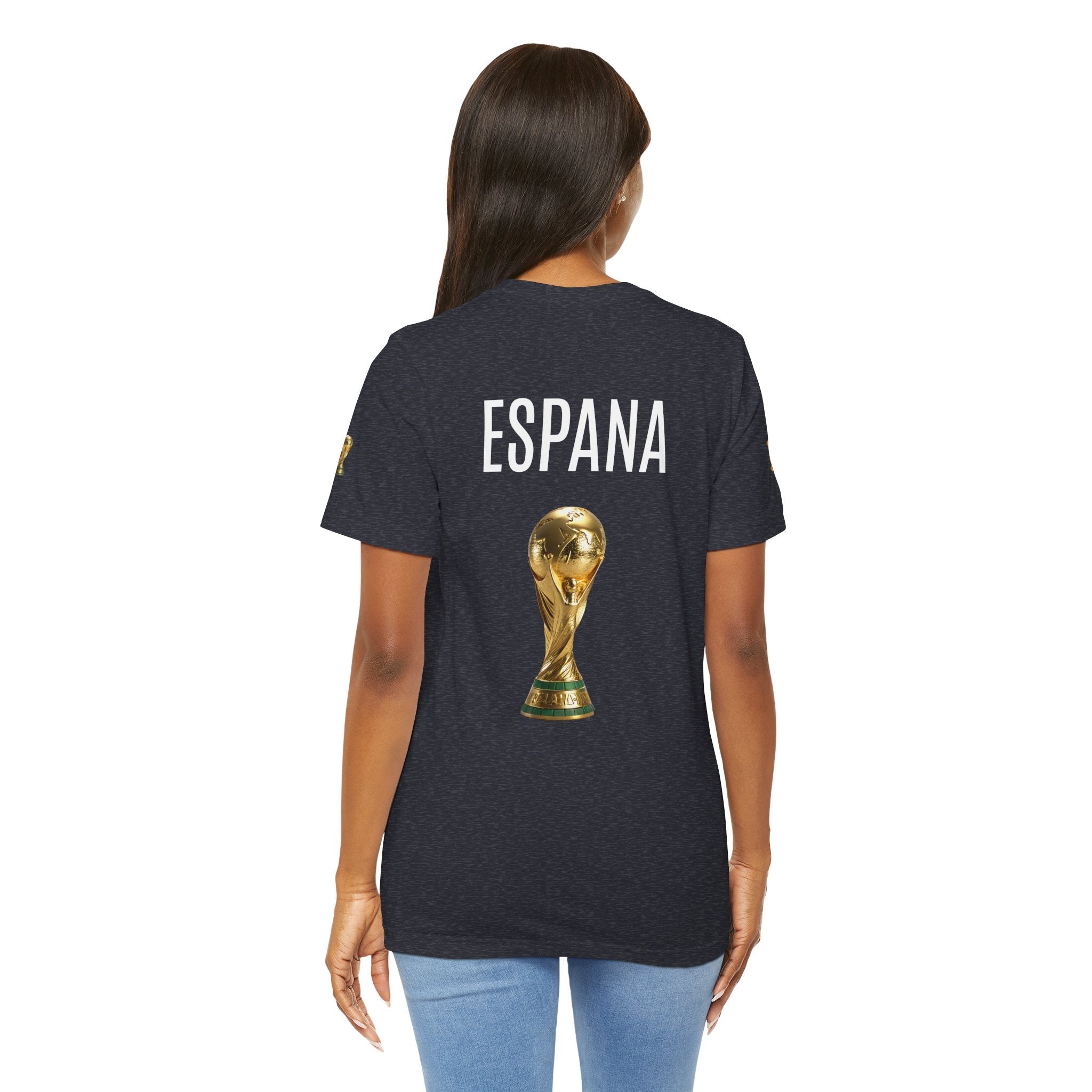 World Cup Trophy Soccer Tee Spain Crest Short Sleeve - Etna Gift