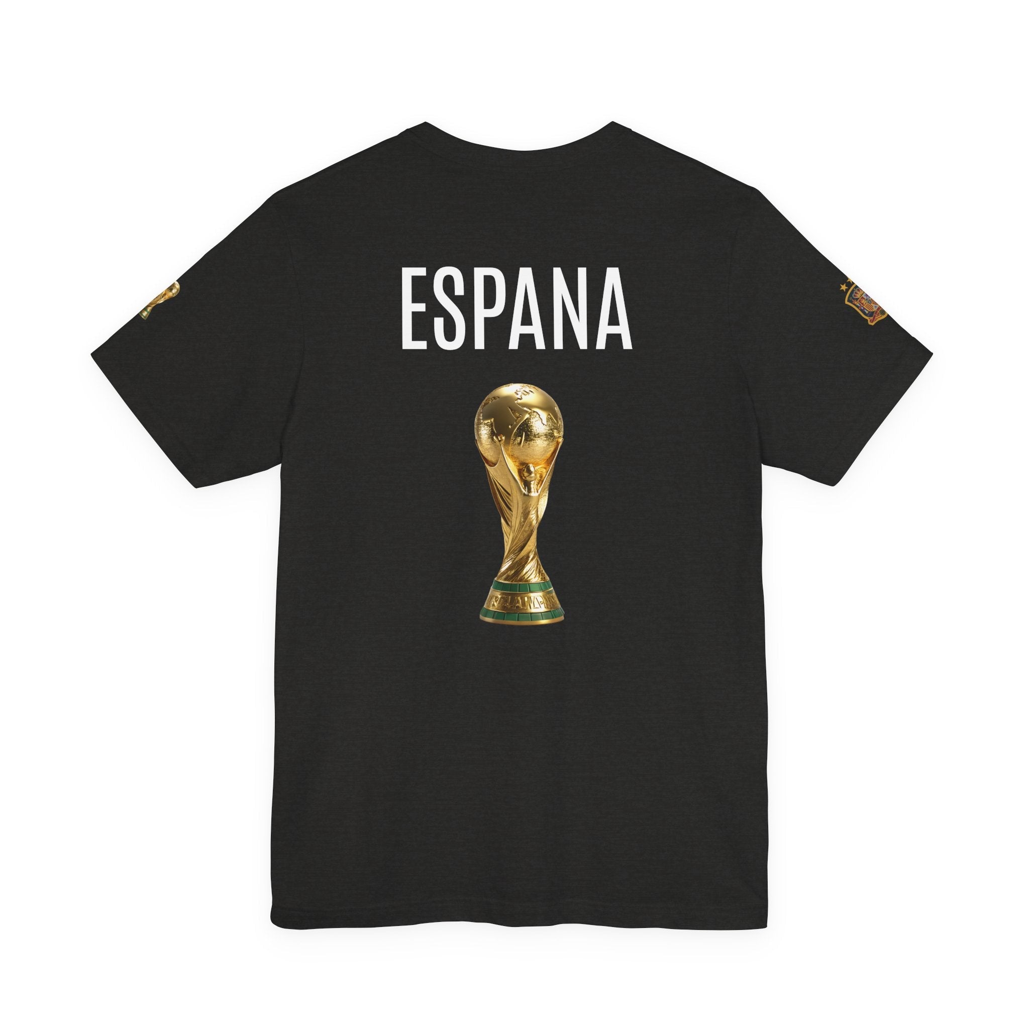 World Cup Trophy Soccer Tee Spain Crest Short Sleeve - Etna Gift