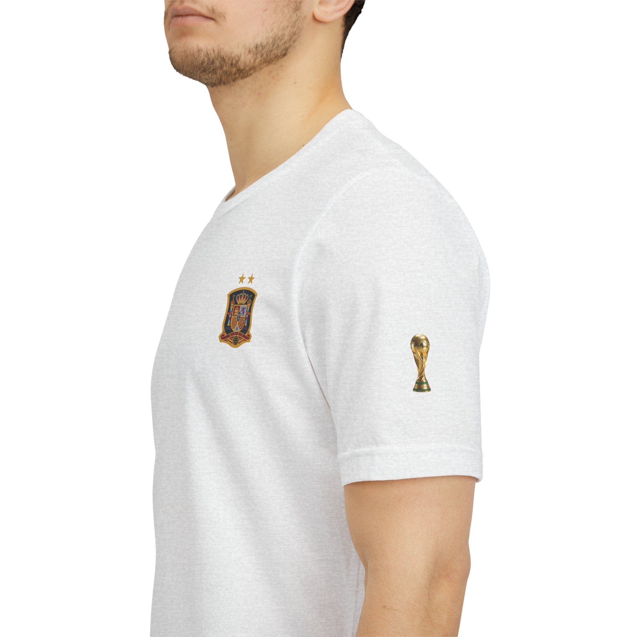 World Cup Trophy Soccer Tee Spain Crest Short Sleeve - Etna Gift