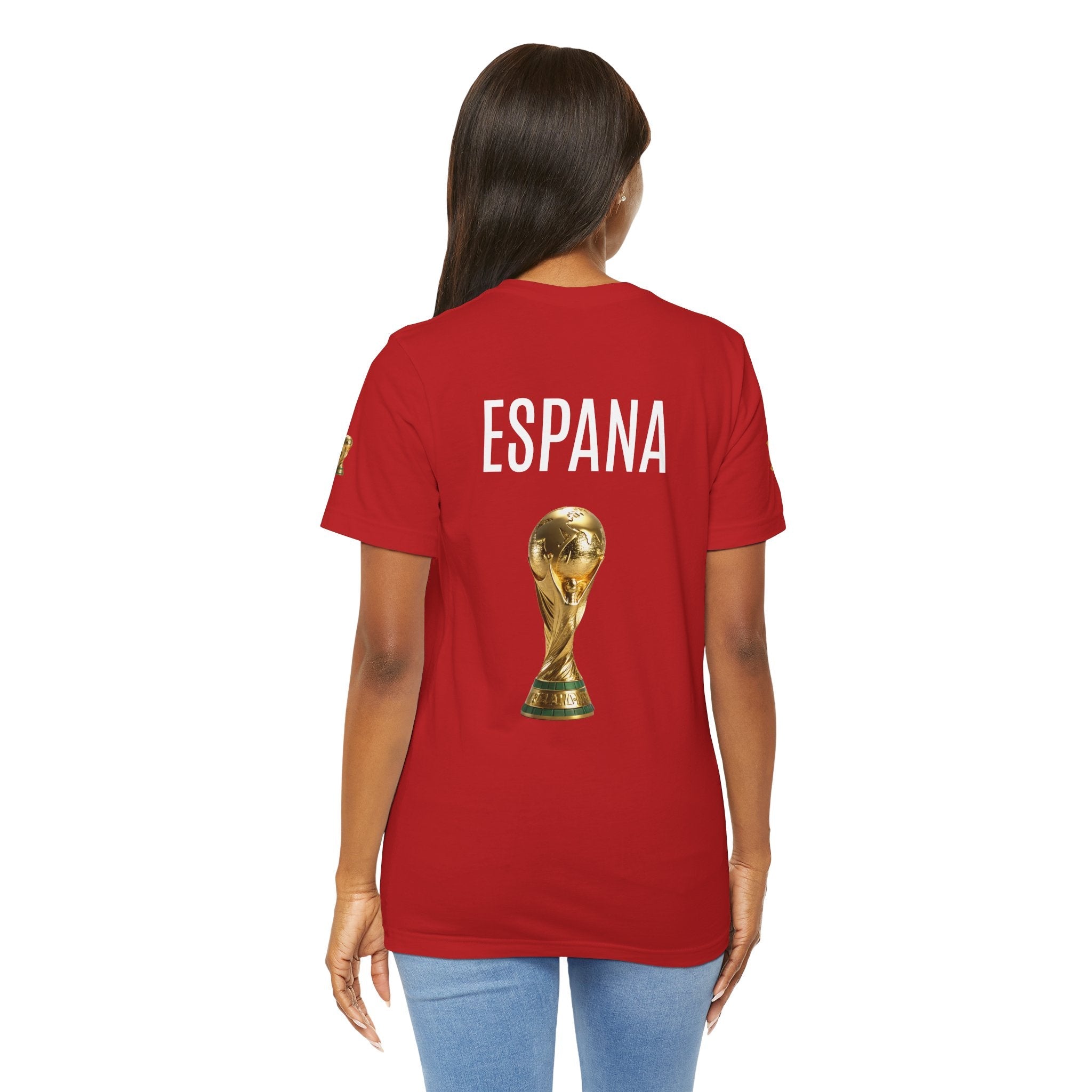 World Cup Trophy Soccer Tee Spain Crest Short Sleeve - Etna Gift