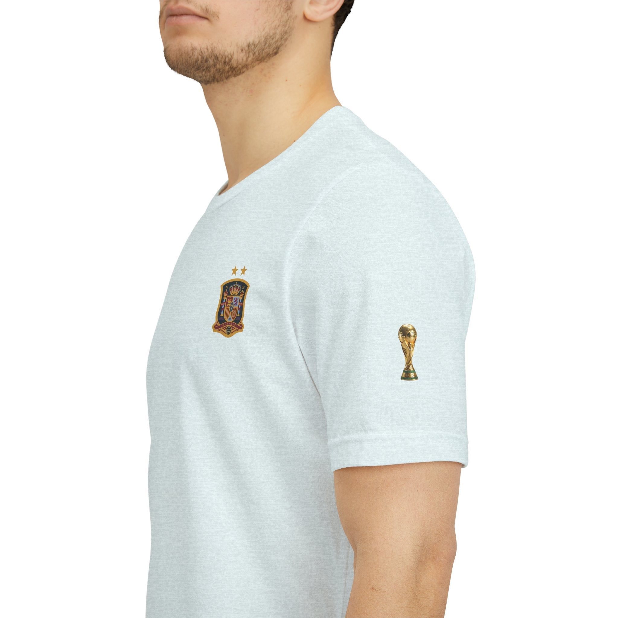 World Cup Trophy Soccer Tee Spain Crest Short Sleeve - Etna Gift