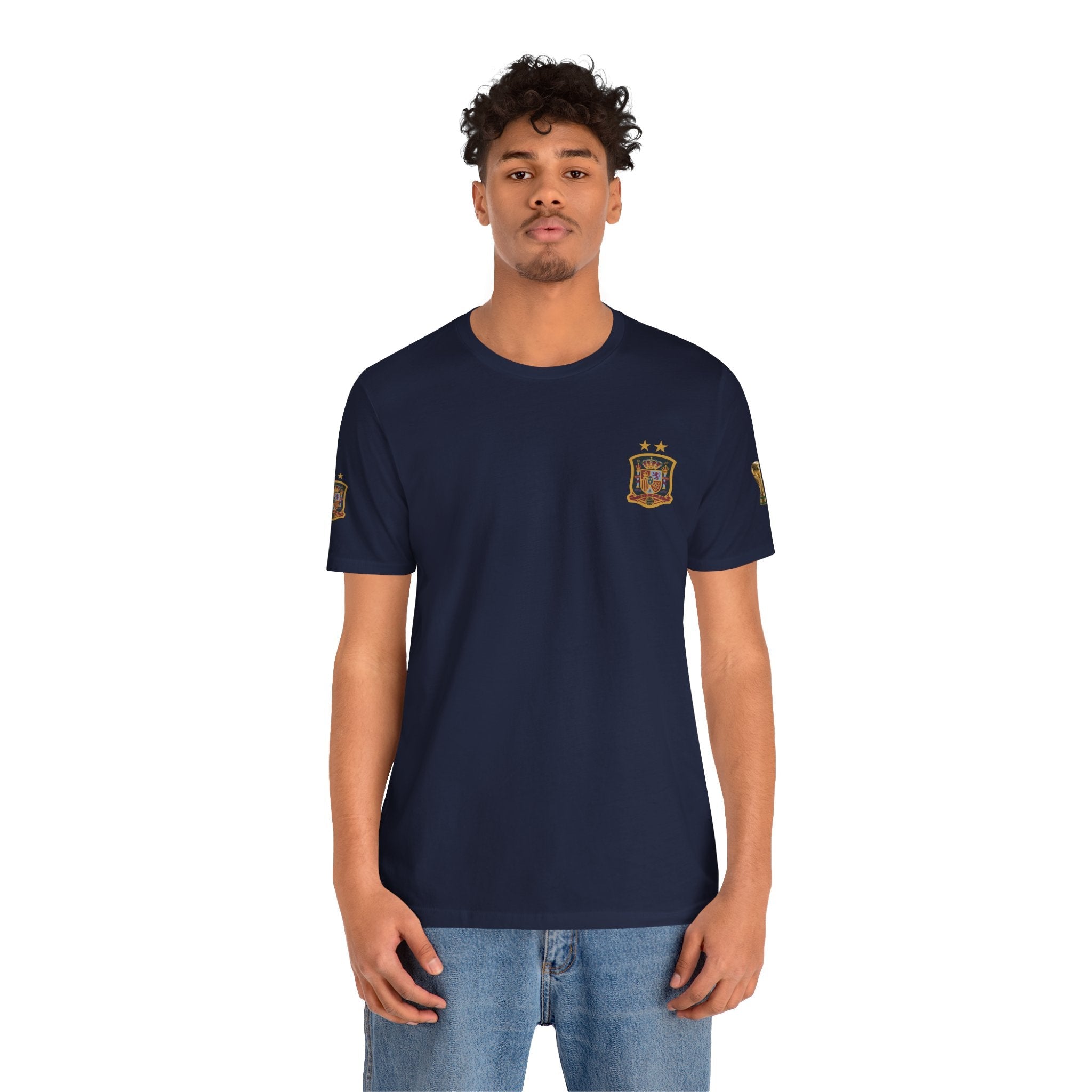World Cup Trophy Soccer Tee Spain Crest Short Sleeve - Etna Gift