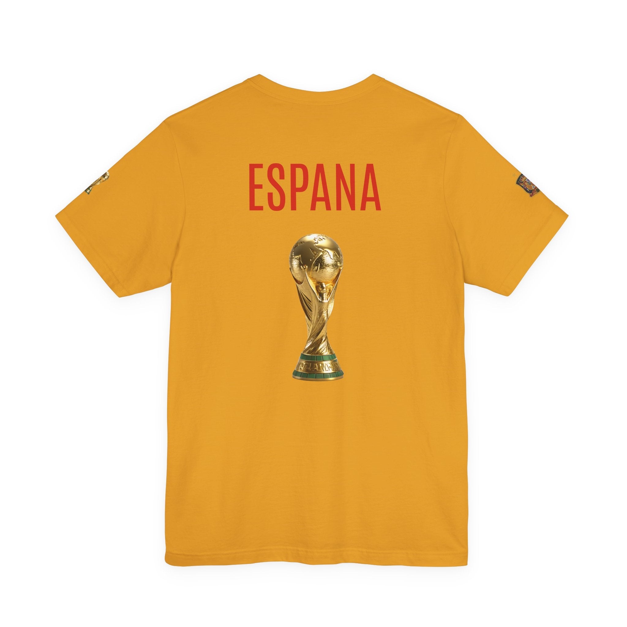 World Cup Trophy Soccer Tee Spain Crest Short Sleeve - Etna Gift