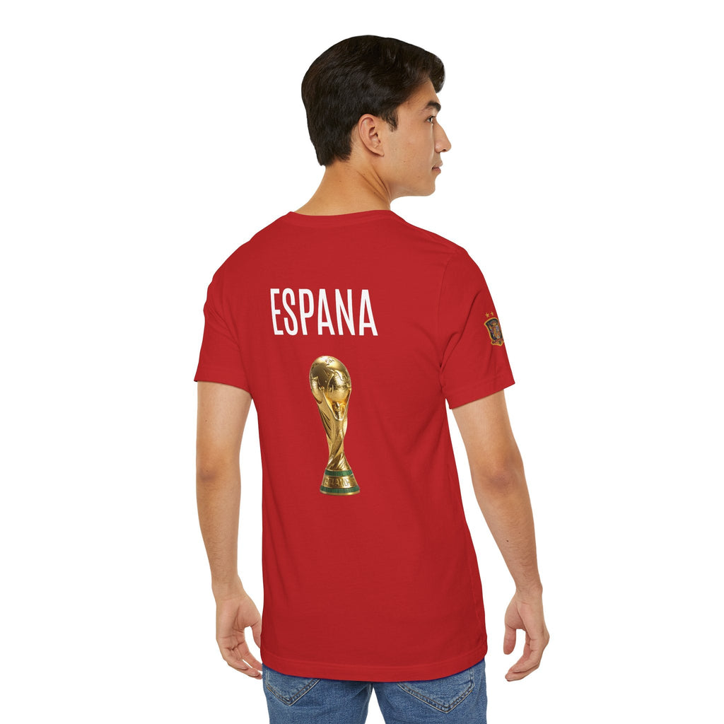 World Cup Trophy Soccer Tee Spain Crest Short Sleeve - Etna Gift