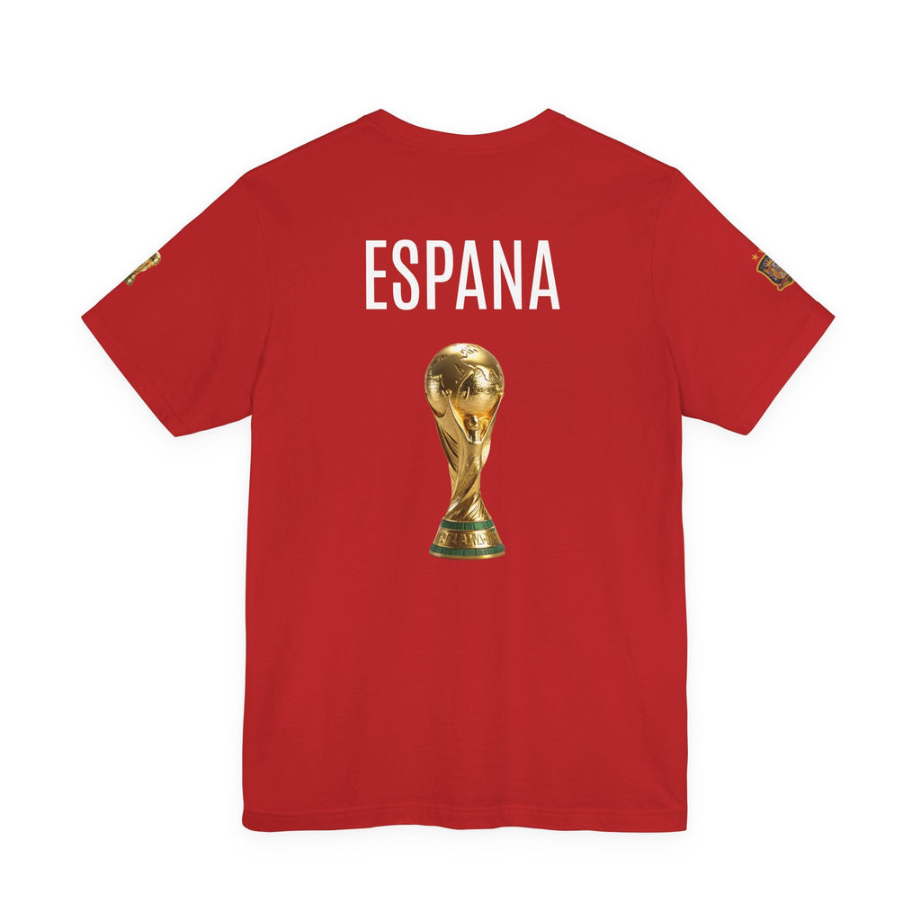 World Cup Trophy Soccer Tee Spain Crest Short Sleeve - Etna Gift