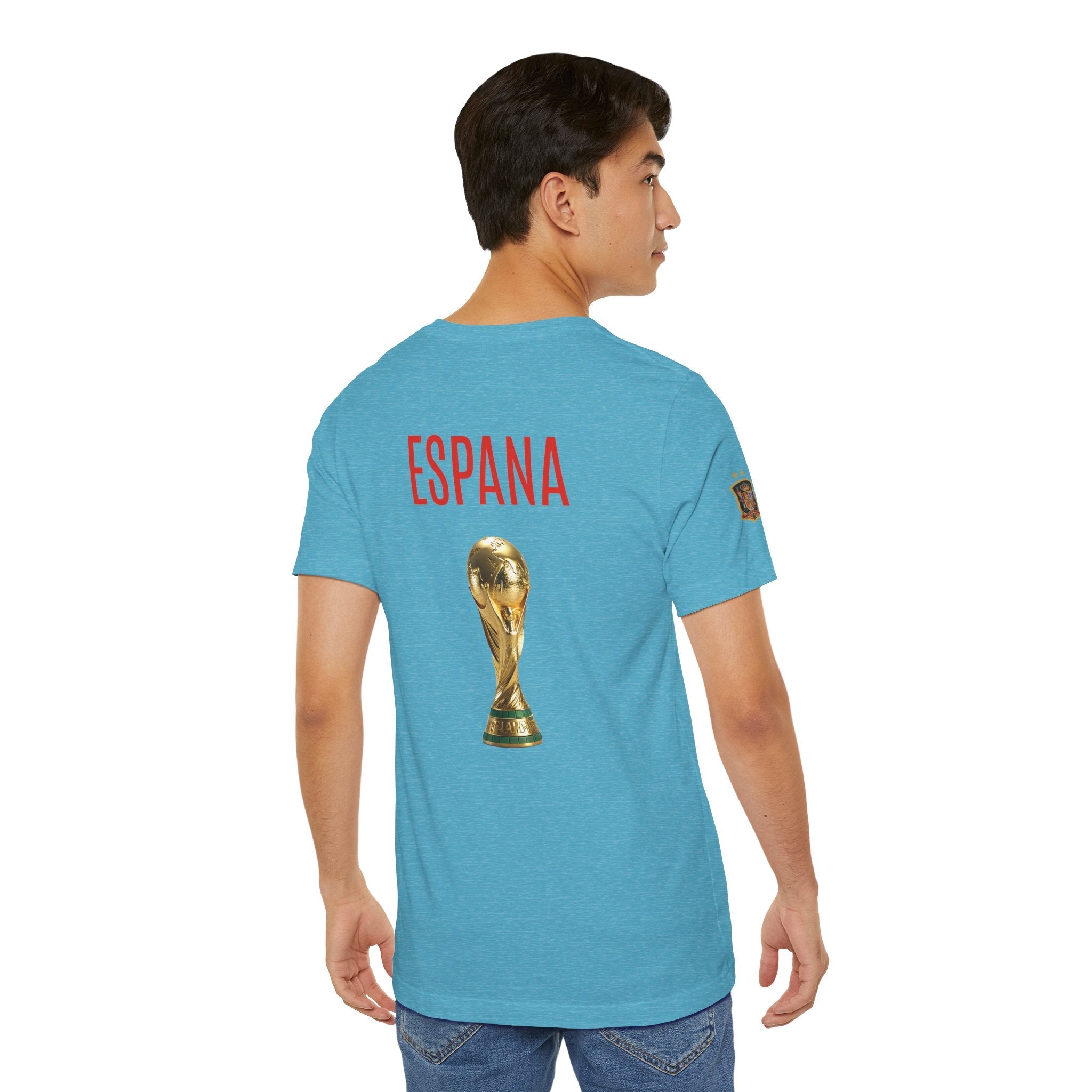 World Cup Trophy Soccer Tee Spain Crest Short Sleeve - Etna Gift