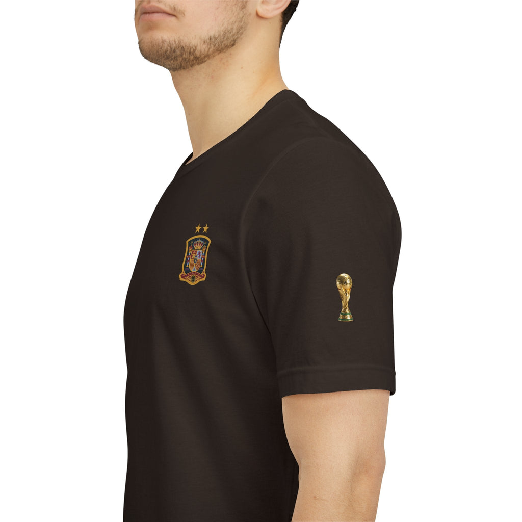 World Cup Trophy Soccer Tee Spain Crest Short Sleeve - Etna Gift
