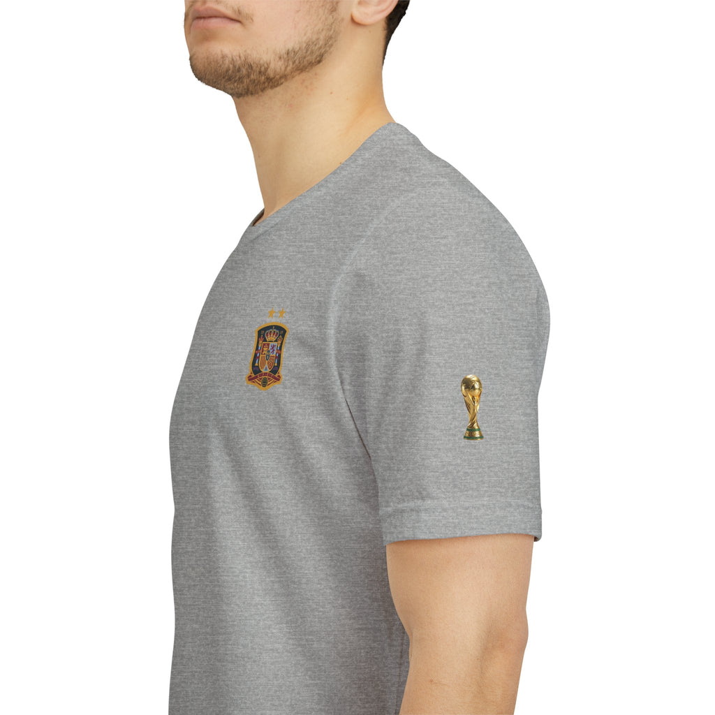 World Cup Trophy Soccer Tee Spain Crest Short Sleeve - Etna Gift