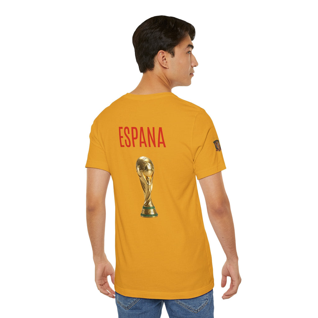 World Cup Trophy Soccer Tee Spain Crest Short Sleeve - Etna Gift