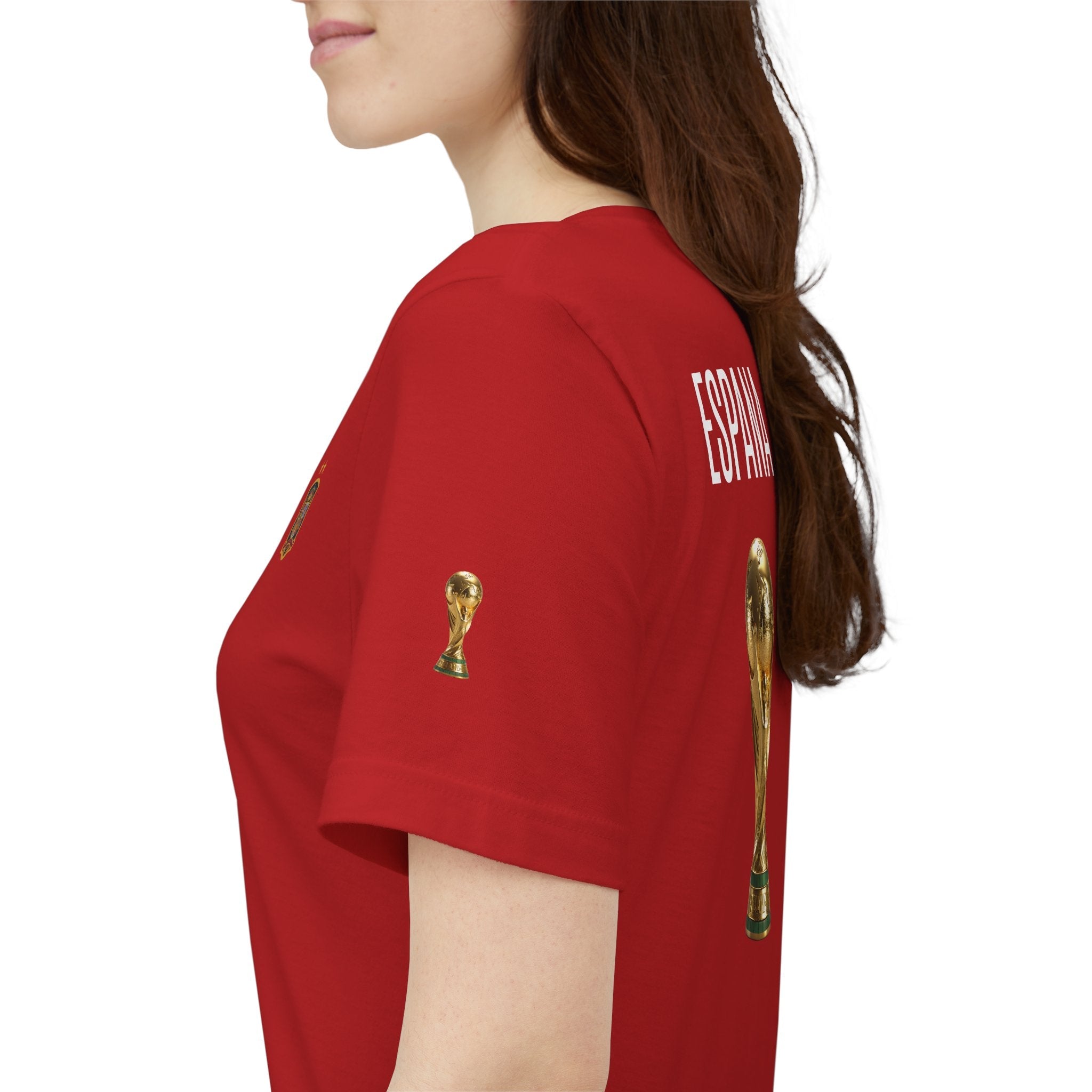 World Cup Trophy Soccer Tee Spain Crest Short Sleeve - Etna Gift