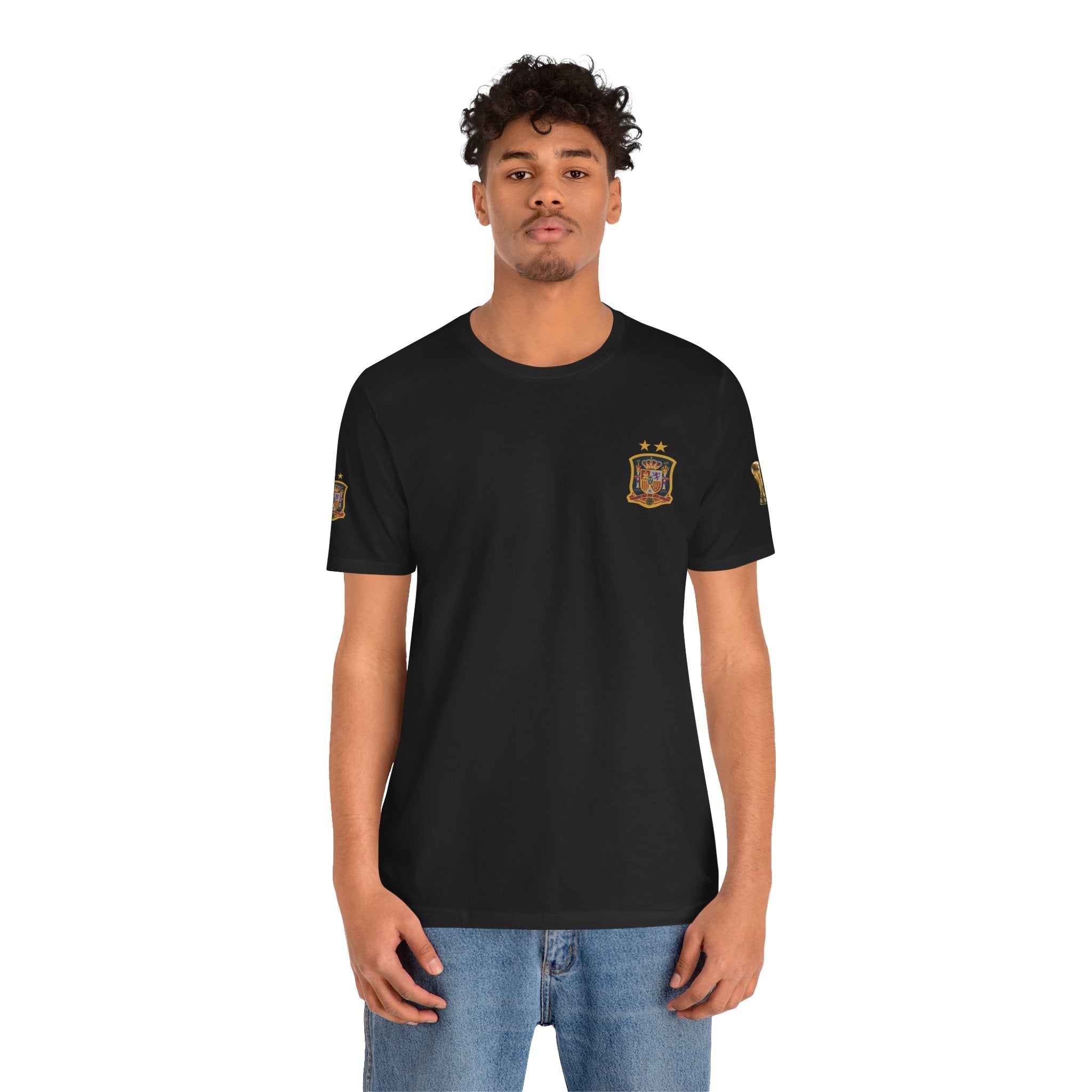 World Cup Trophy Soccer Tee Spain Crest Short Sleeve - Etna Gift