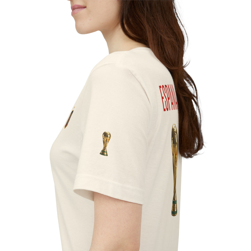 World Cup Trophy Soccer Tee Spain Crest Short Sleeve - Etna Gift