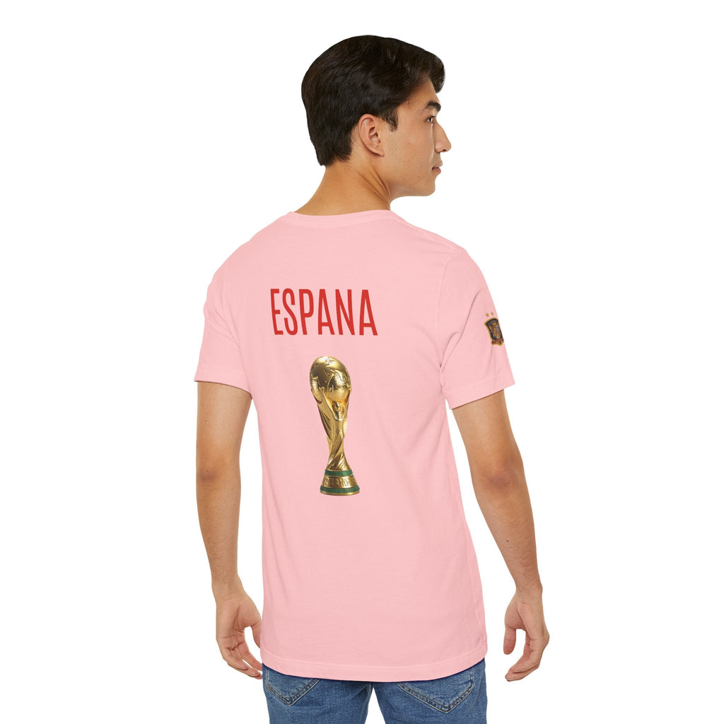 World Cup Trophy Soccer Tee Spain Crest Short Sleeve - Etna Gift