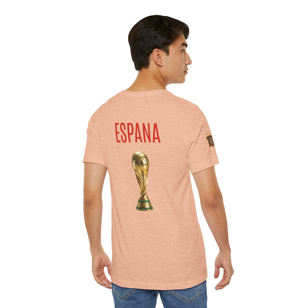 World Cup Trophy Soccer Tee Spain Crest Short Sleeve - Etna Gift