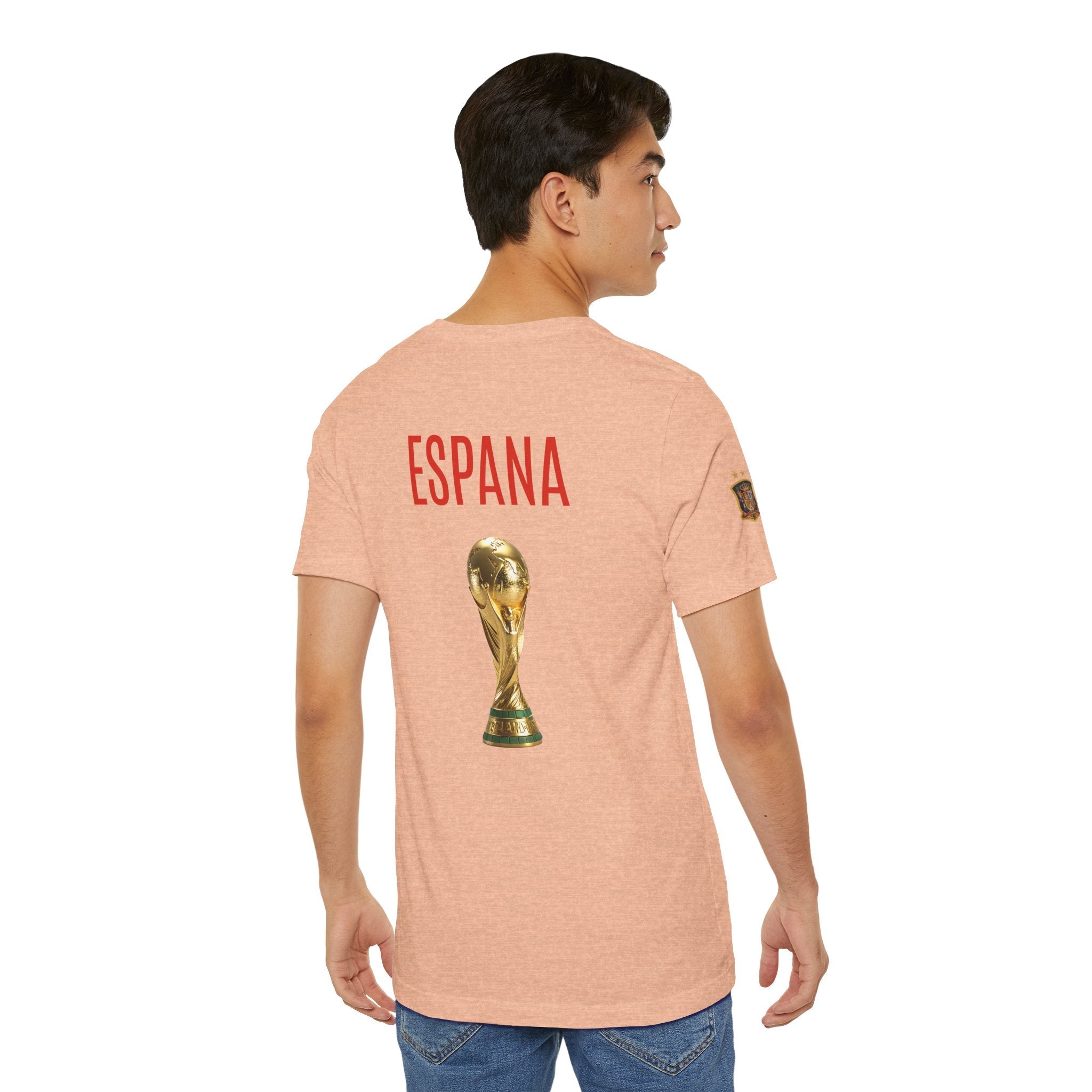 World Cup Trophy Soccer Tee Spain Crest Short Sleeve - Etna Gift