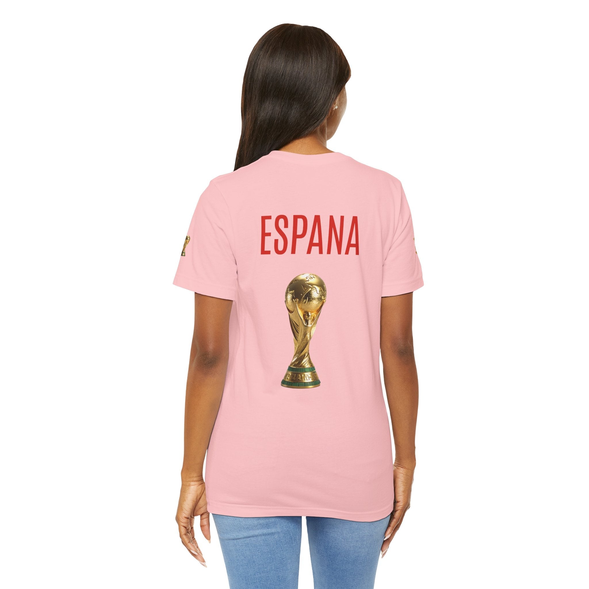 World Cup Trophy Soccer Tee Spain Crest Short Sleeve - Etna Gift