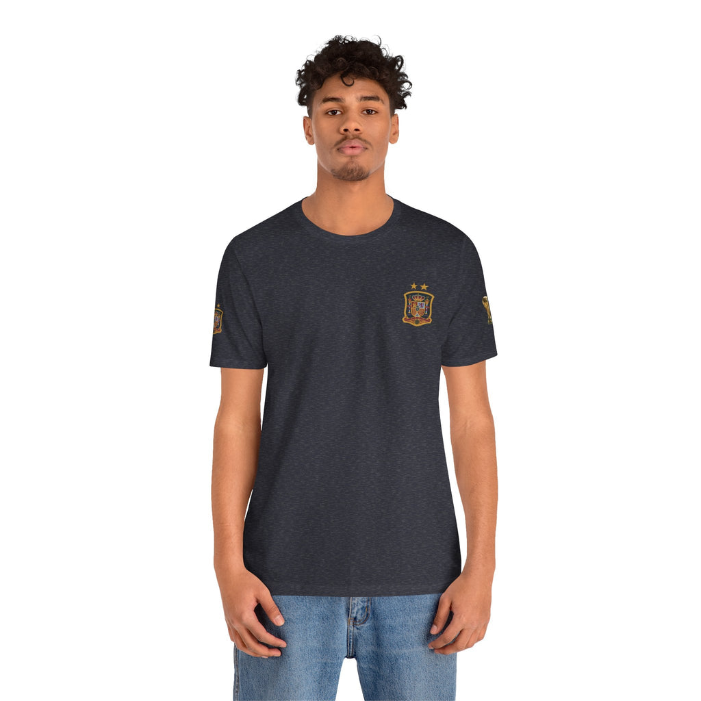 World Cup Trophy Soccer Tee Spain Crest Short Sleeve - Etna Gift