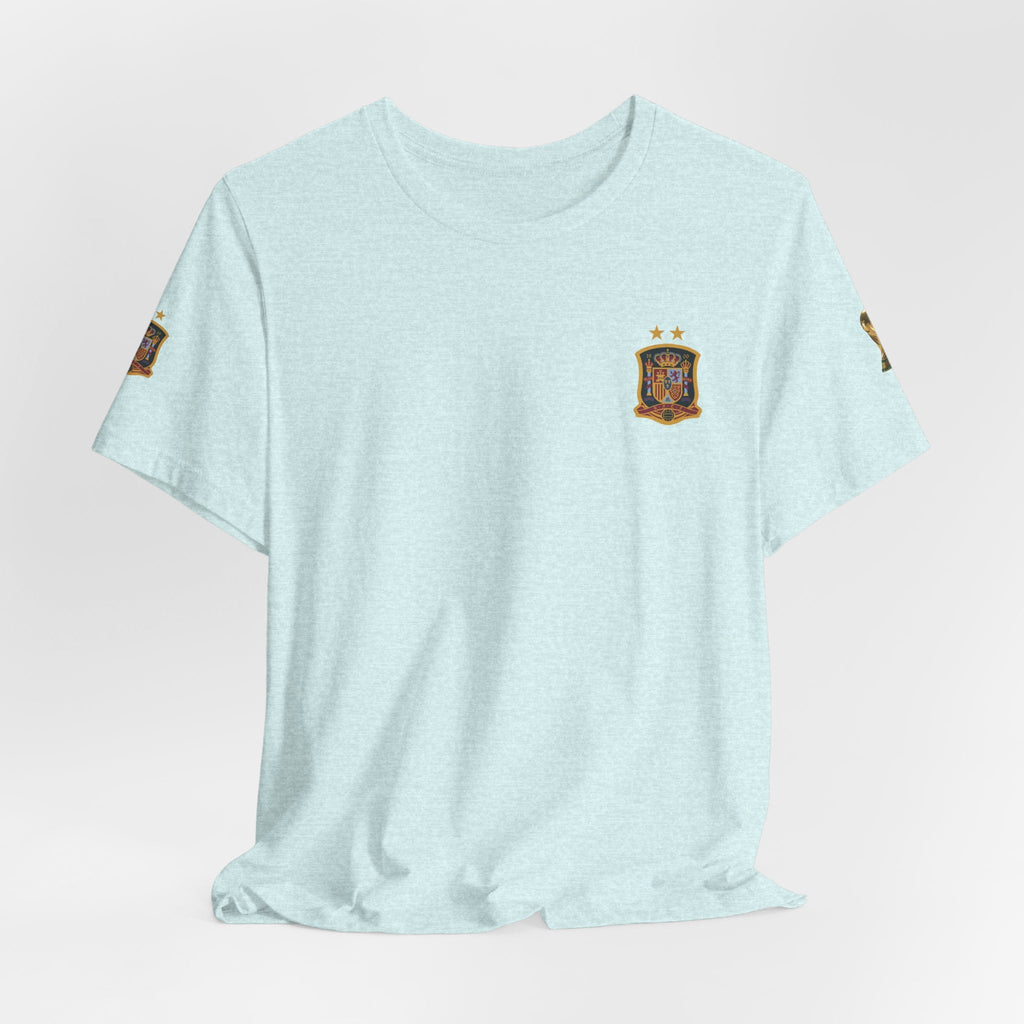 World Cup Trophy Soccer Tee Spain Crest Short Sleeve - Etna Gift