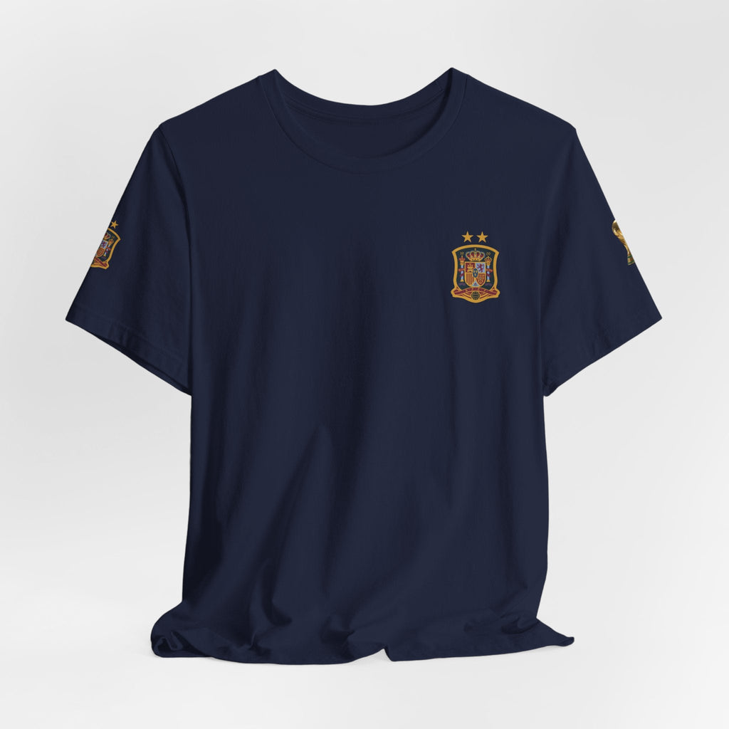 World Cup Trophy Soccer Tee Spain Crest Short Sleeve - Etna Gift