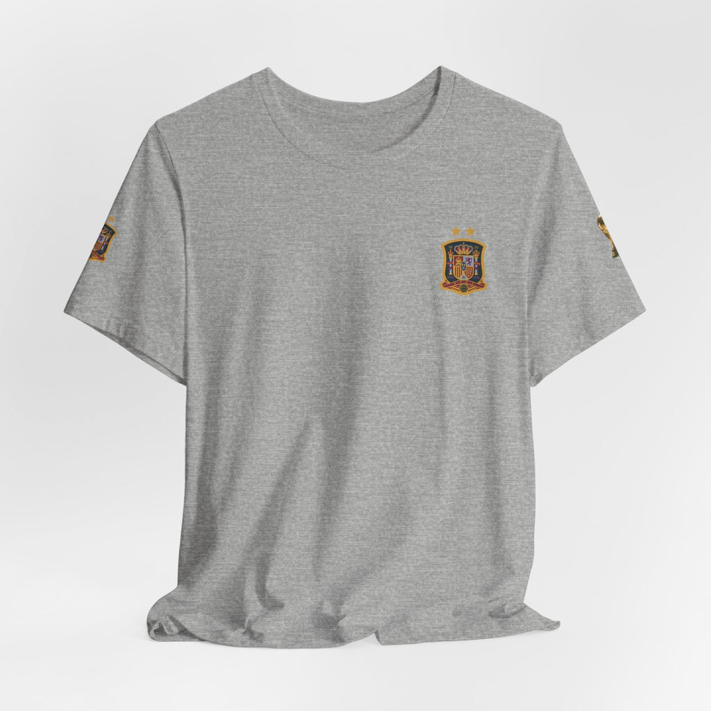 World Cup Trophy Soccer Tee Spain Crest Short Sleeve - Etna Gift