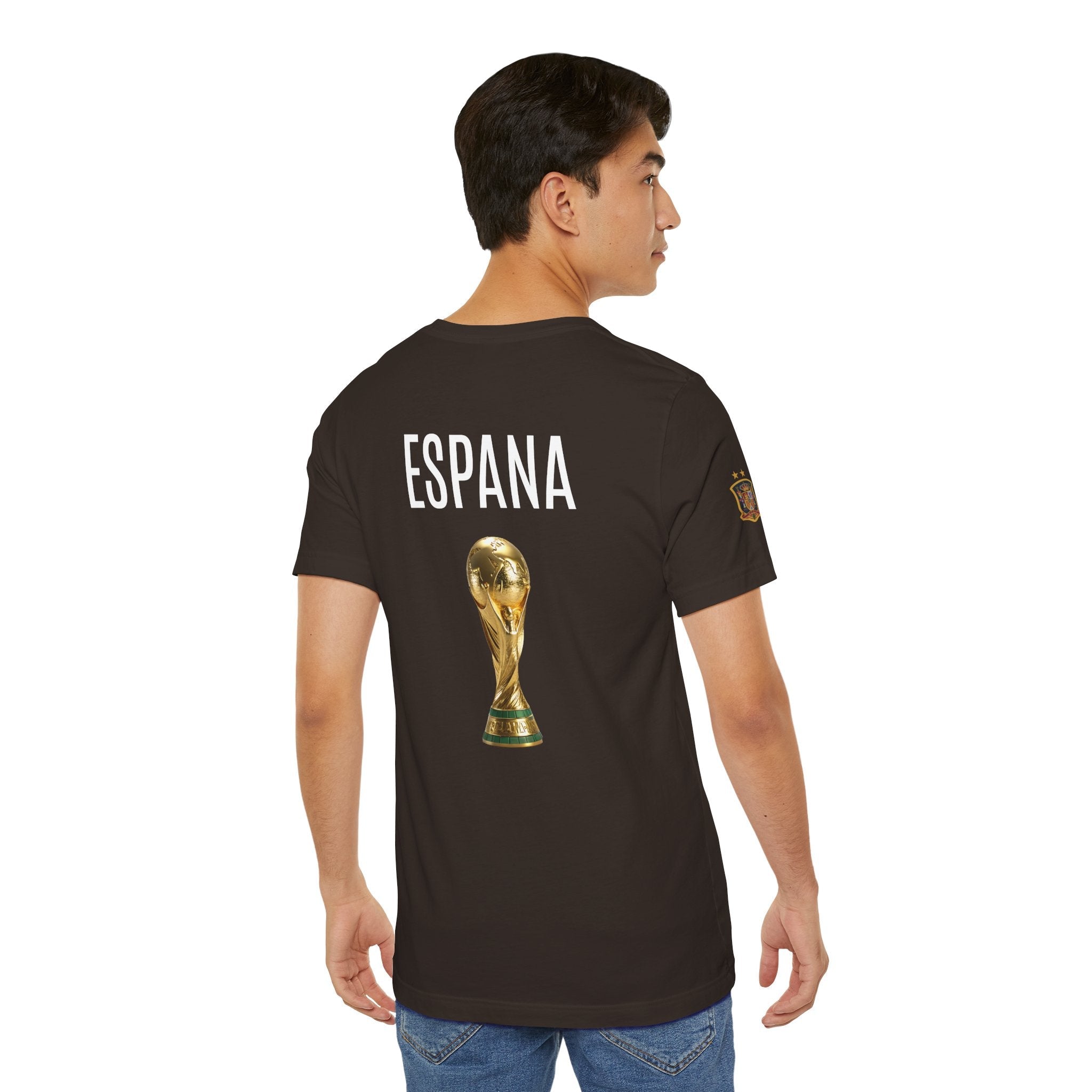 World Cup Trophy Soccer Tee Spain Crest Short Sleeve - Etna Gift