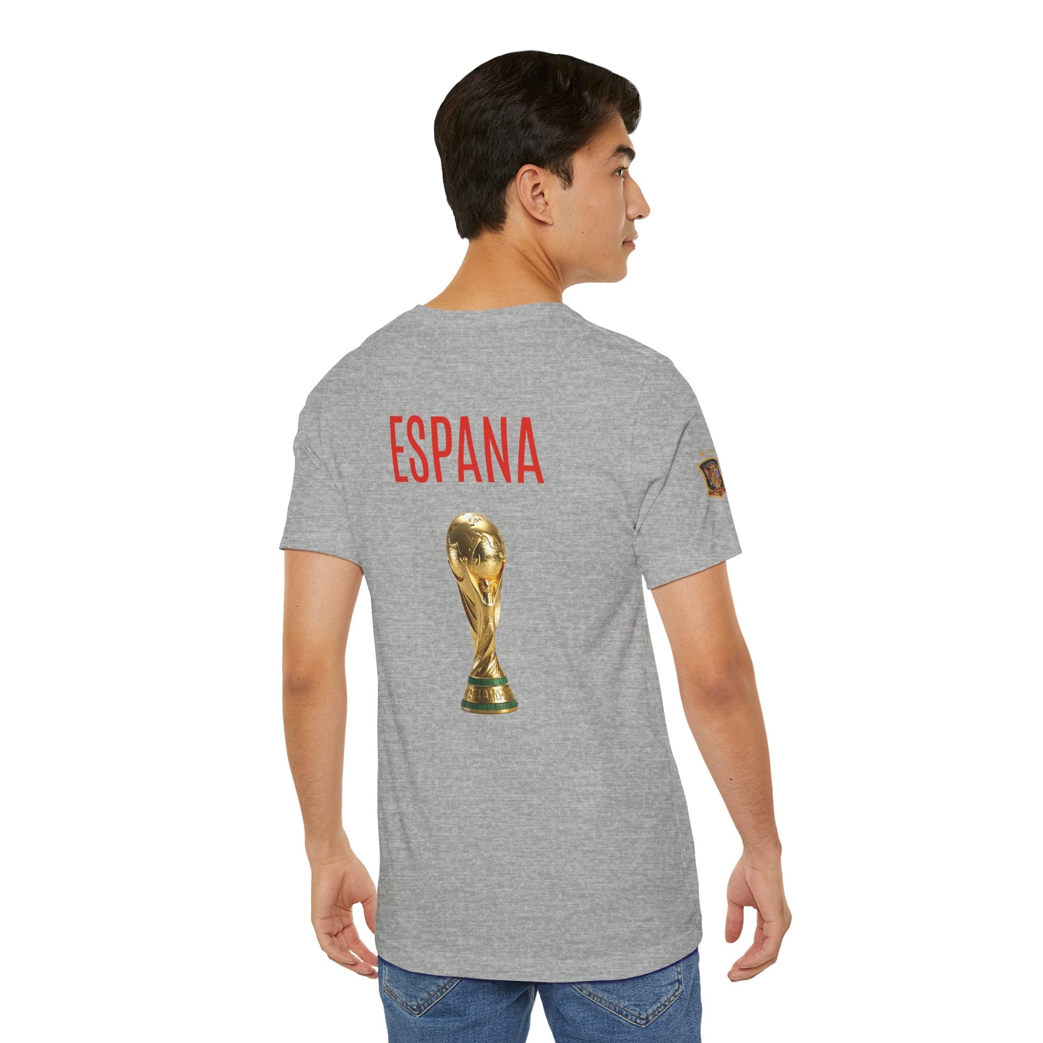 World Cup Trophy Soccer Tee Spain Crest Short Sleeve - Etna Gift