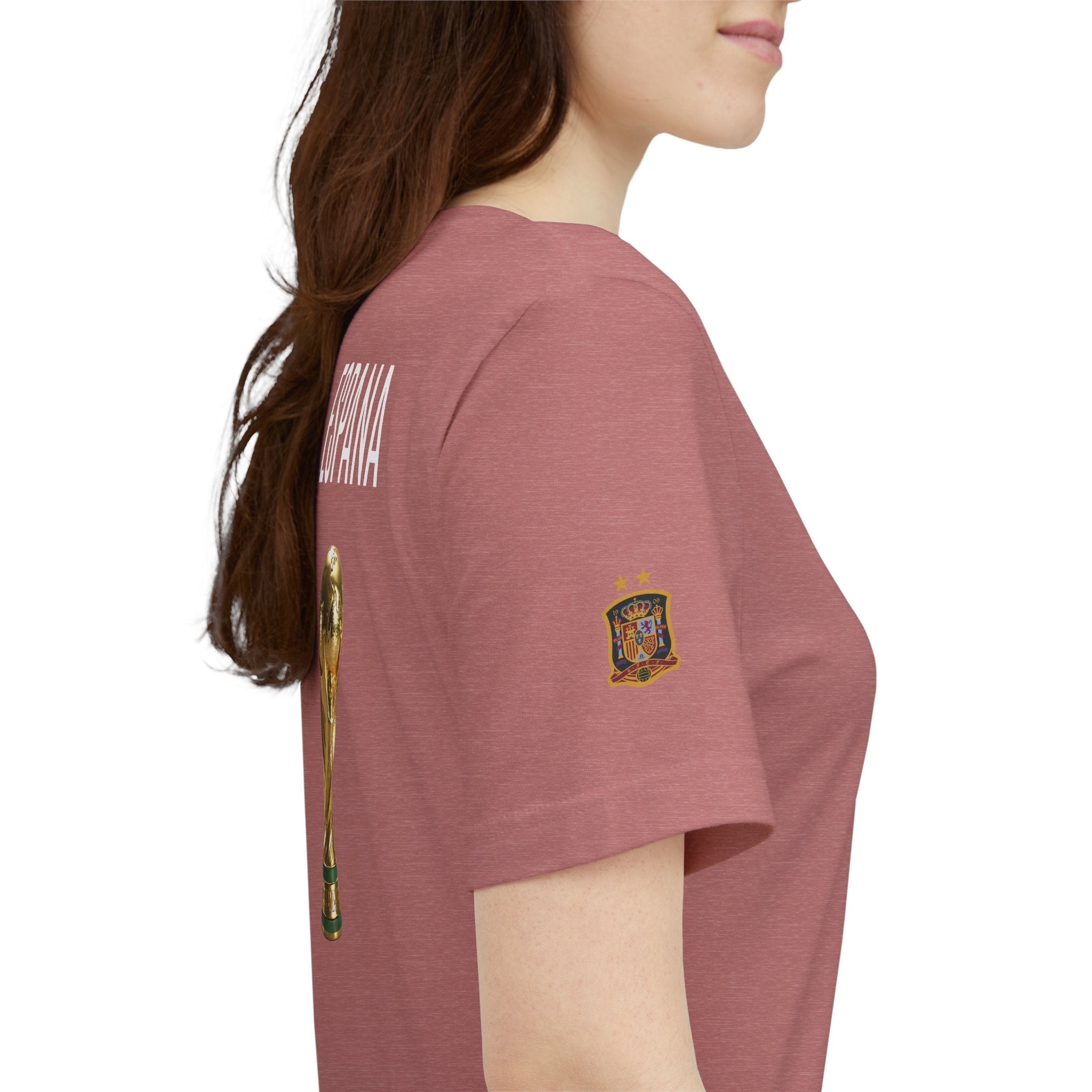 World Cup Trophy Soccer Tee Spain Crest Short Sleeve - Etna Gift