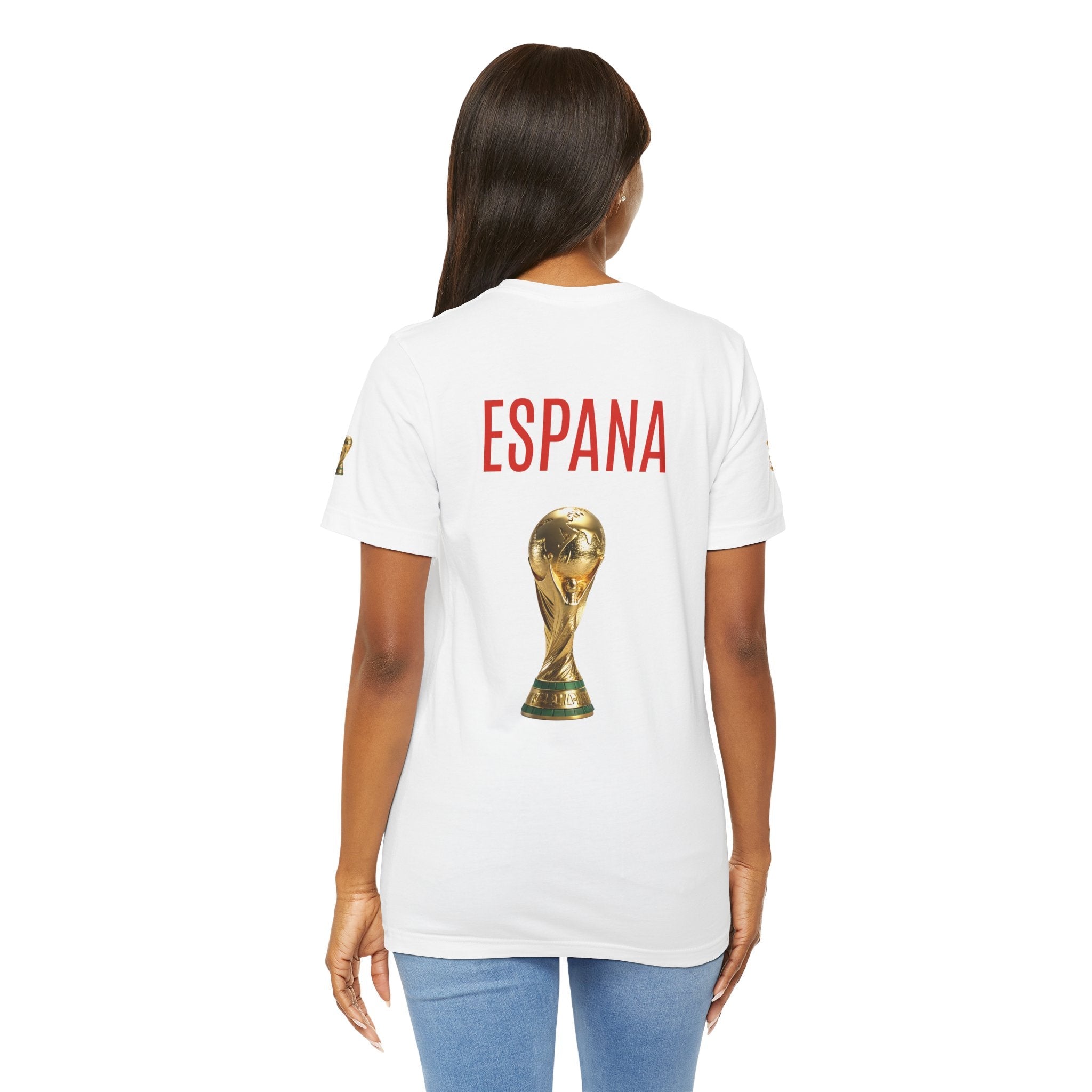 World Cup Trophy Soccer Tee Spain Crest Short Sleeve - Etna Gift