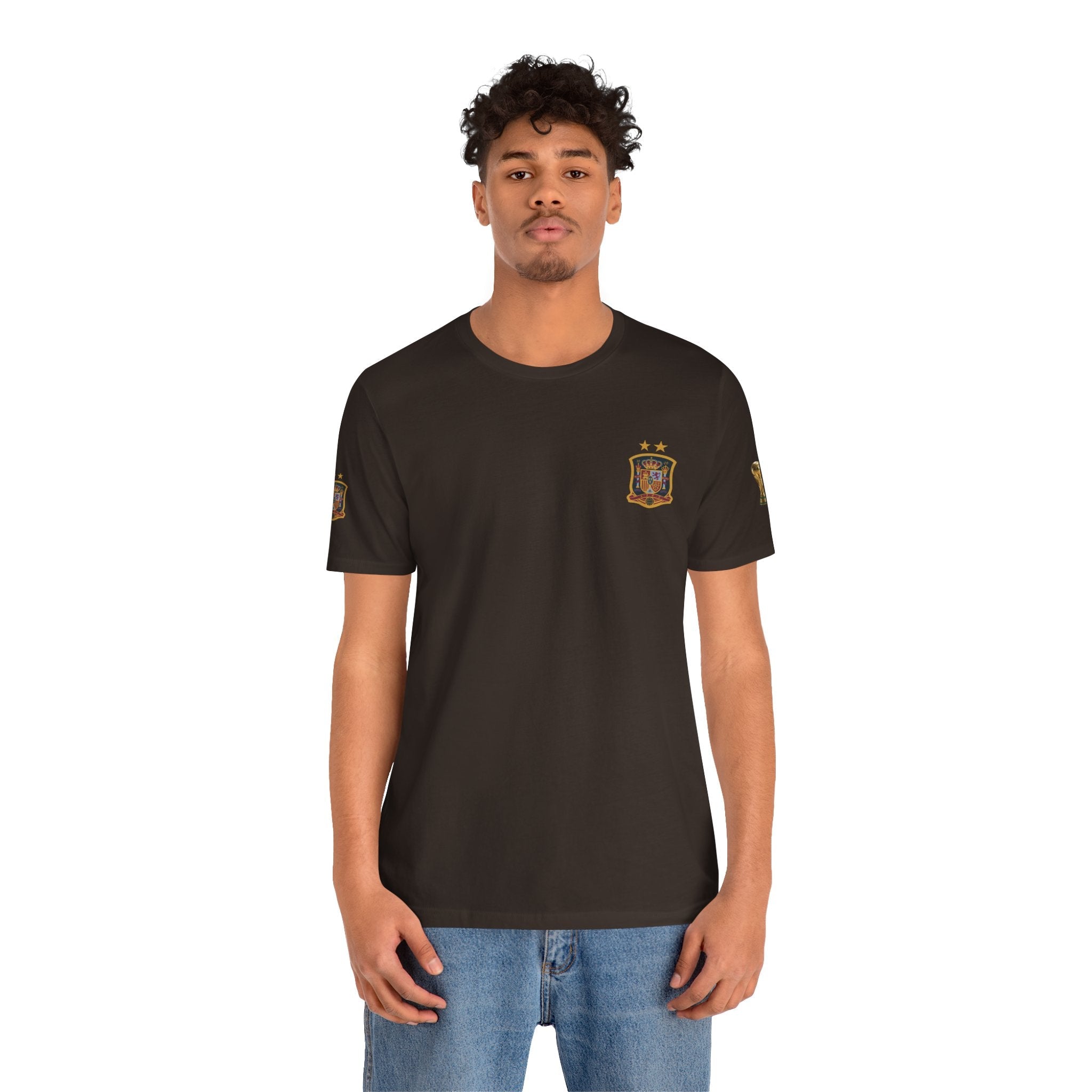 World Cup Trophy Soccer Tee Spain Crest Short Sleeve - Etna Gift
