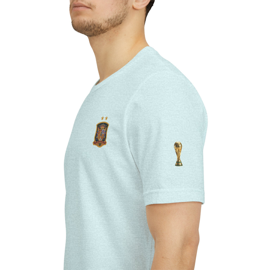 World Cup Trophy Soccer Tee Spain Crest Short Sleeve - Etna Gift