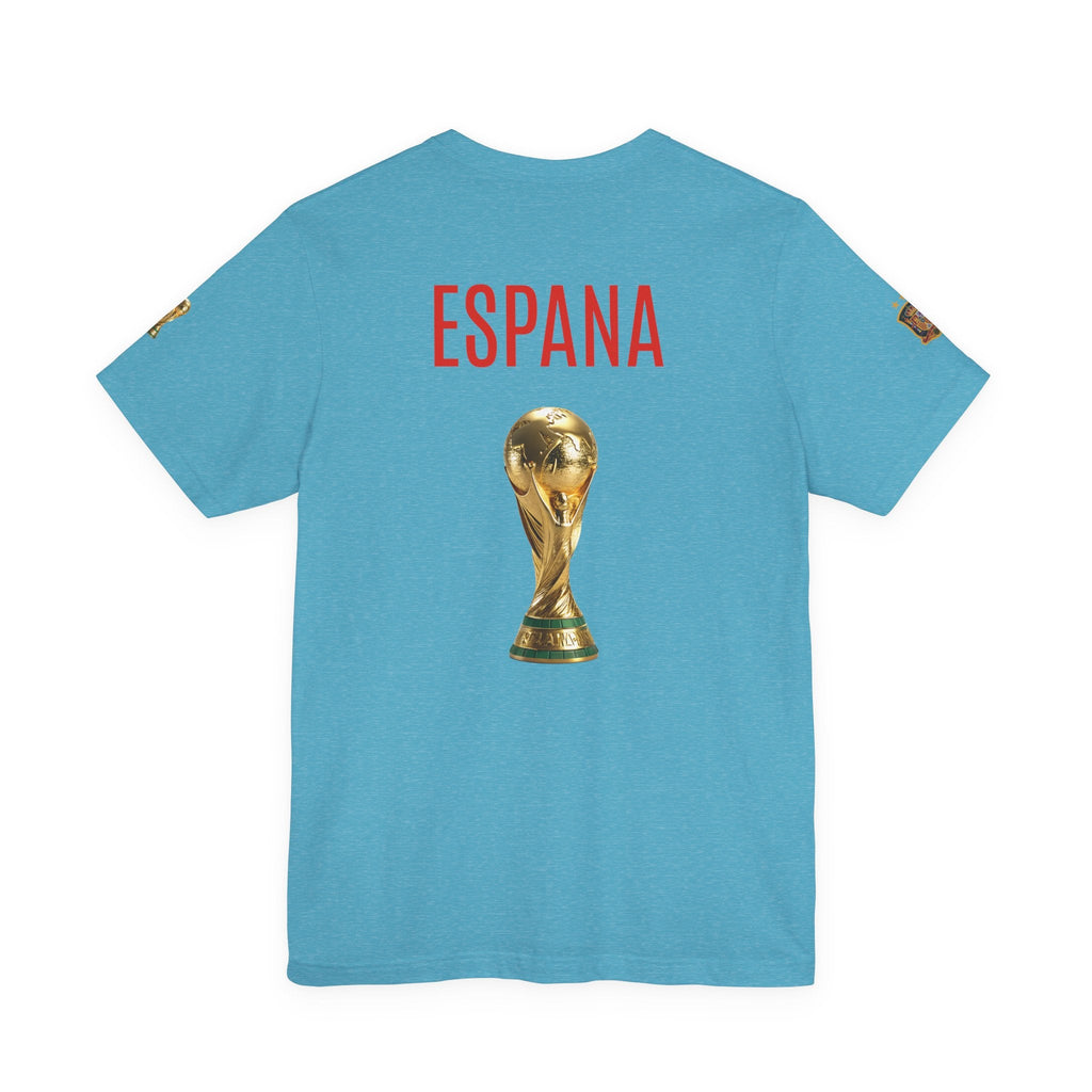 World Cup Trophy Soccer Tee Spain Crest Short Sleeve - Etna Gift