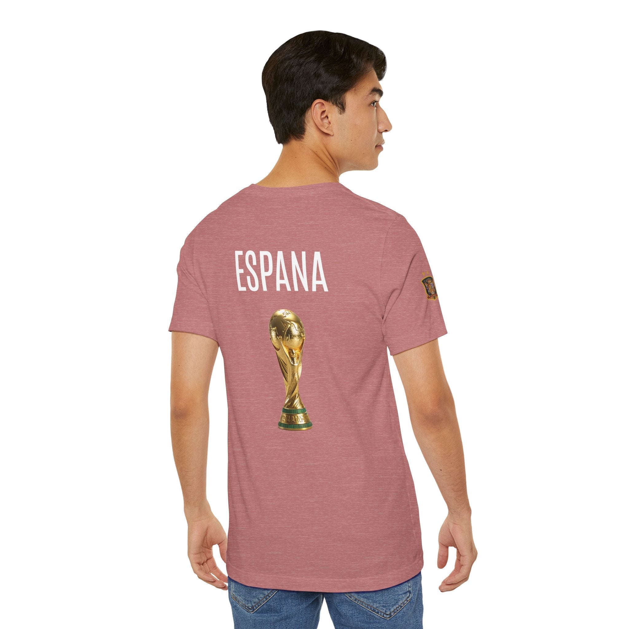World Cup Trophy Soccer Tee Spain Crest Short Sleeve - Etna Gift