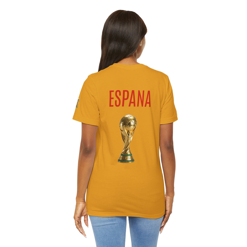 World Cup Trophy Soccer Tee Spain Crest Short Sleeve - Etna Gift