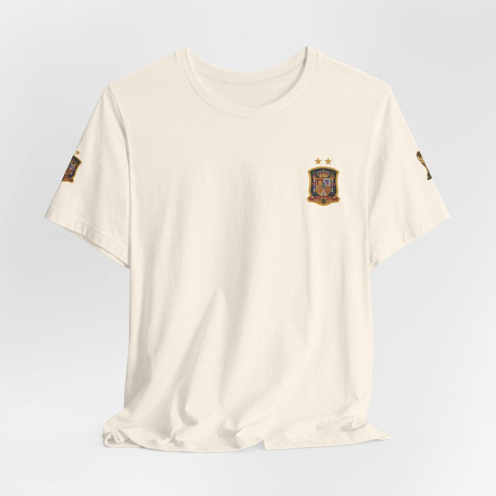 World Cup Trophy Soccer Tee Spain Crest Short Sleeve - Etna Gift