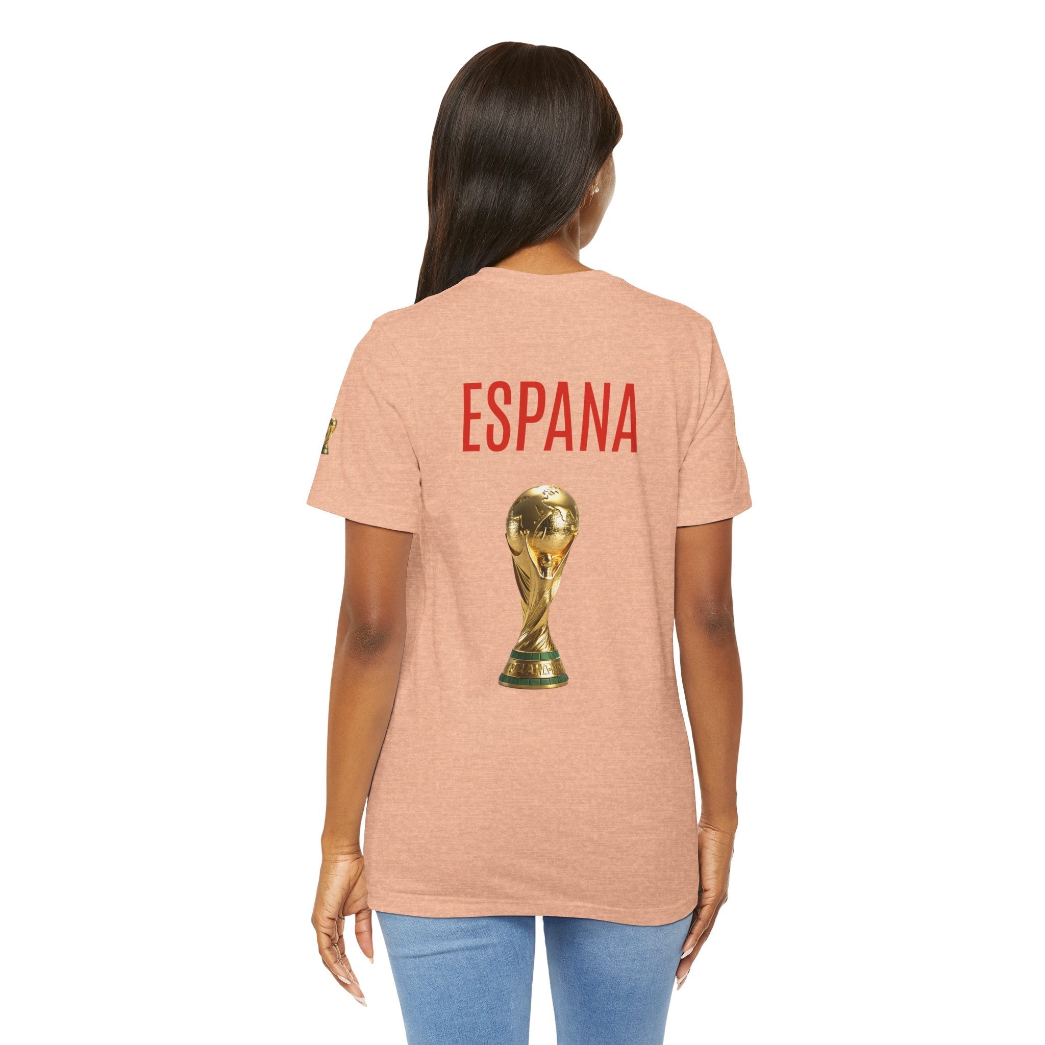 World Cup Trophy Soccer Tee Spain Crest Short Sleeve - Etna Gift