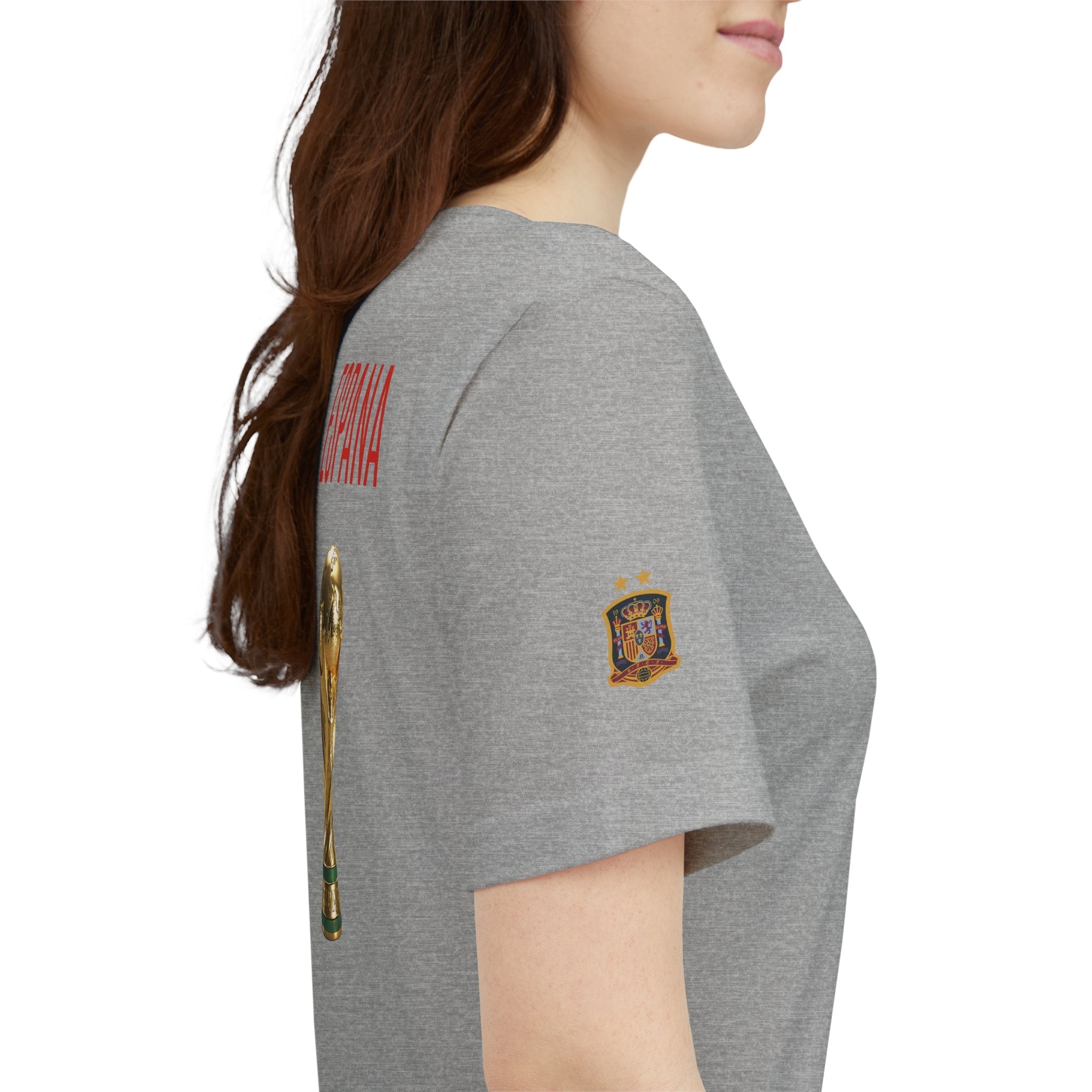 World Cup Trophy Soccer Tee Spain Crest Short Sleeve - Etna Gift