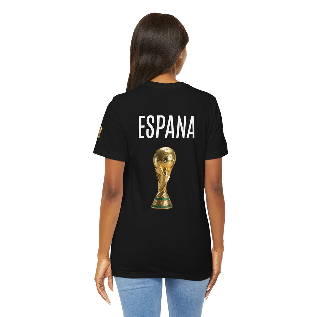 World Cup Trophy Soccer Tee Spain Crest Short Sleeve - Etna Gift
