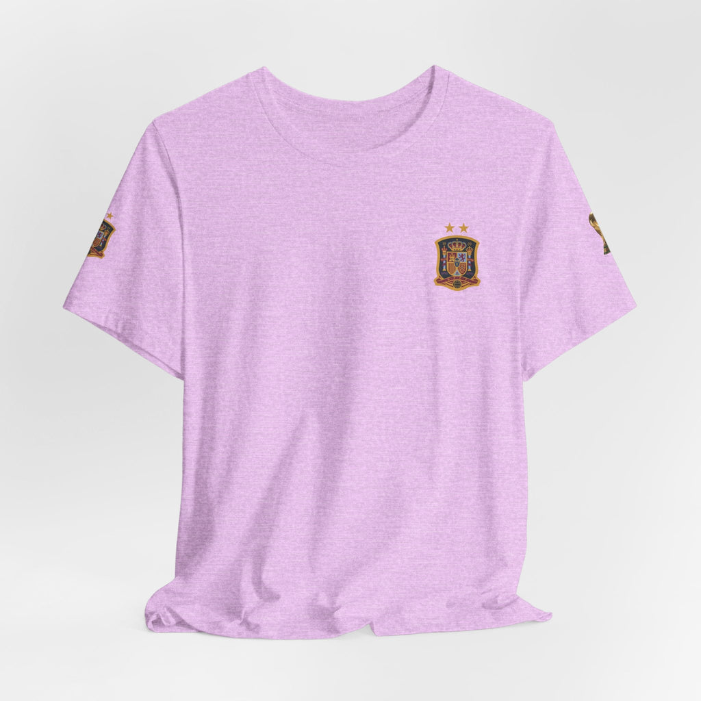 World Cup Trophy Soccer Tee Spain Crest Short Sleeve - Etna Gift