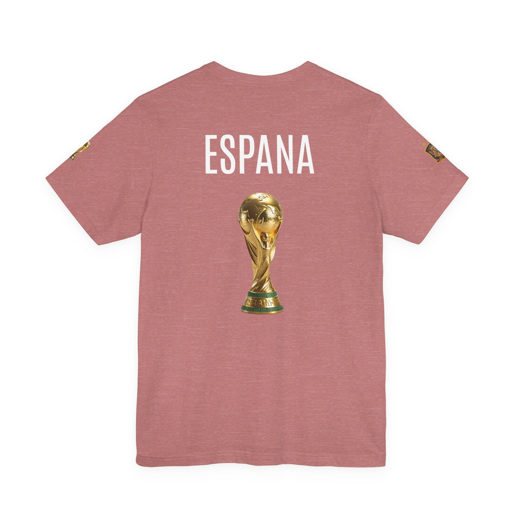 World Cup Trophy Soccer Tee Spain Crest Short Sleeve - Etna Gift