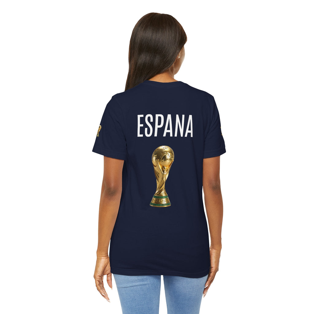 World Cup Trophy Soccer Tee Spain Crest Short Sleeve - Etna Gift