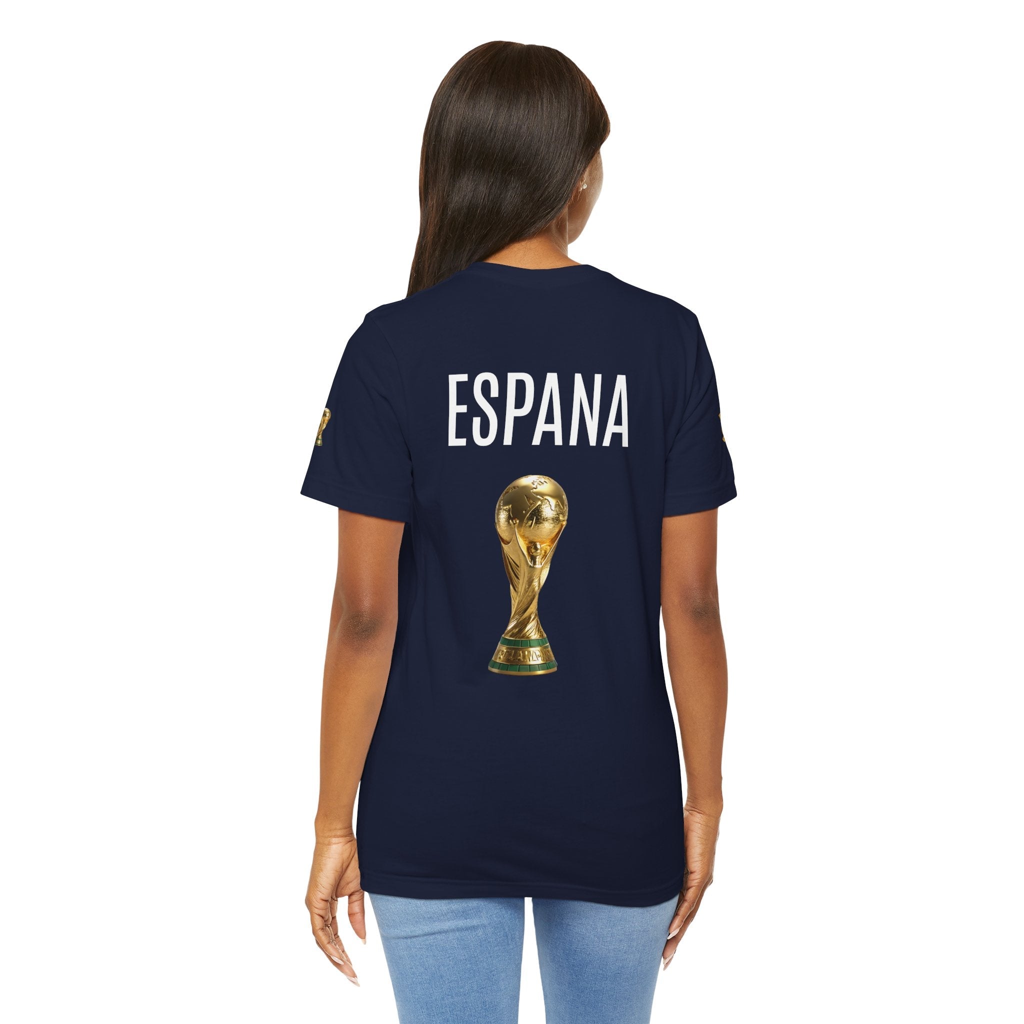 World Cup Trophy Soccer Tee Spain Crest Short Sleeve - Etna Gift