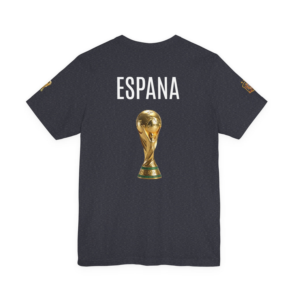 World Cup Trophy Soccer Tee Spain Crest Short Sleeve - Etna Gift