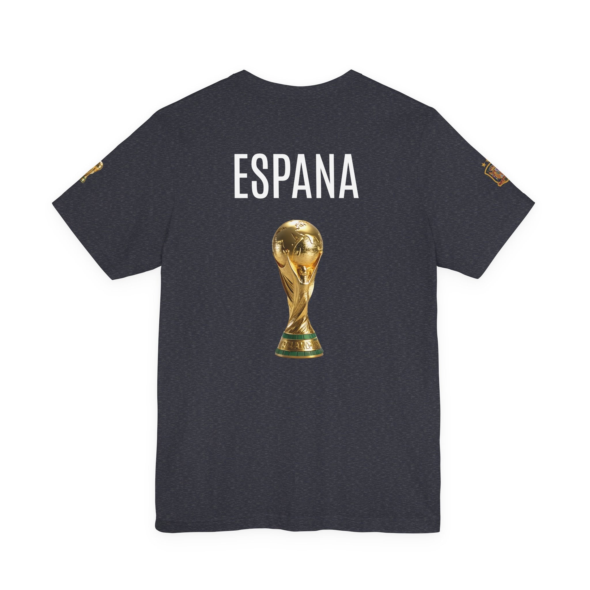 World Cup Trophy Soccer Tee Spain Crest Short Sleeve - Etna Gift