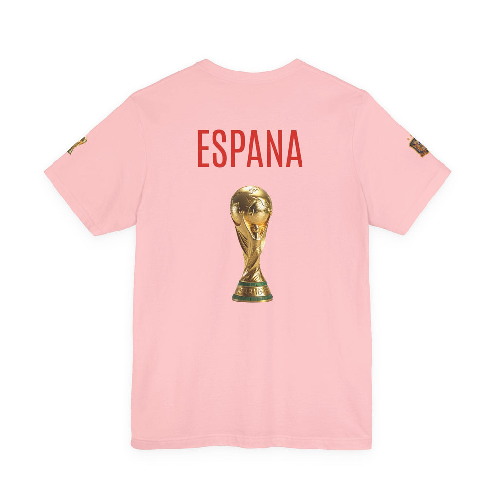 World Cup Trophy Soccer Tee Spain Crest Short Sleeve - Etna Gift