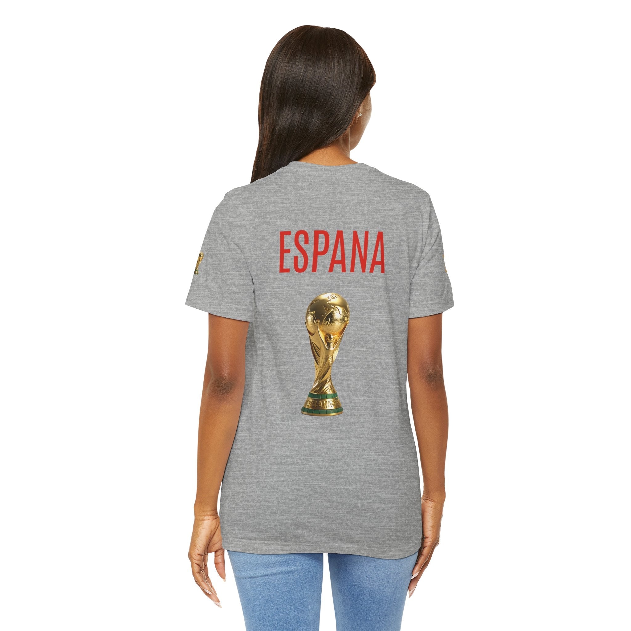 World Cup Trophy Soccer Tee Spain Crest Short Sleeve - Etna Gift
