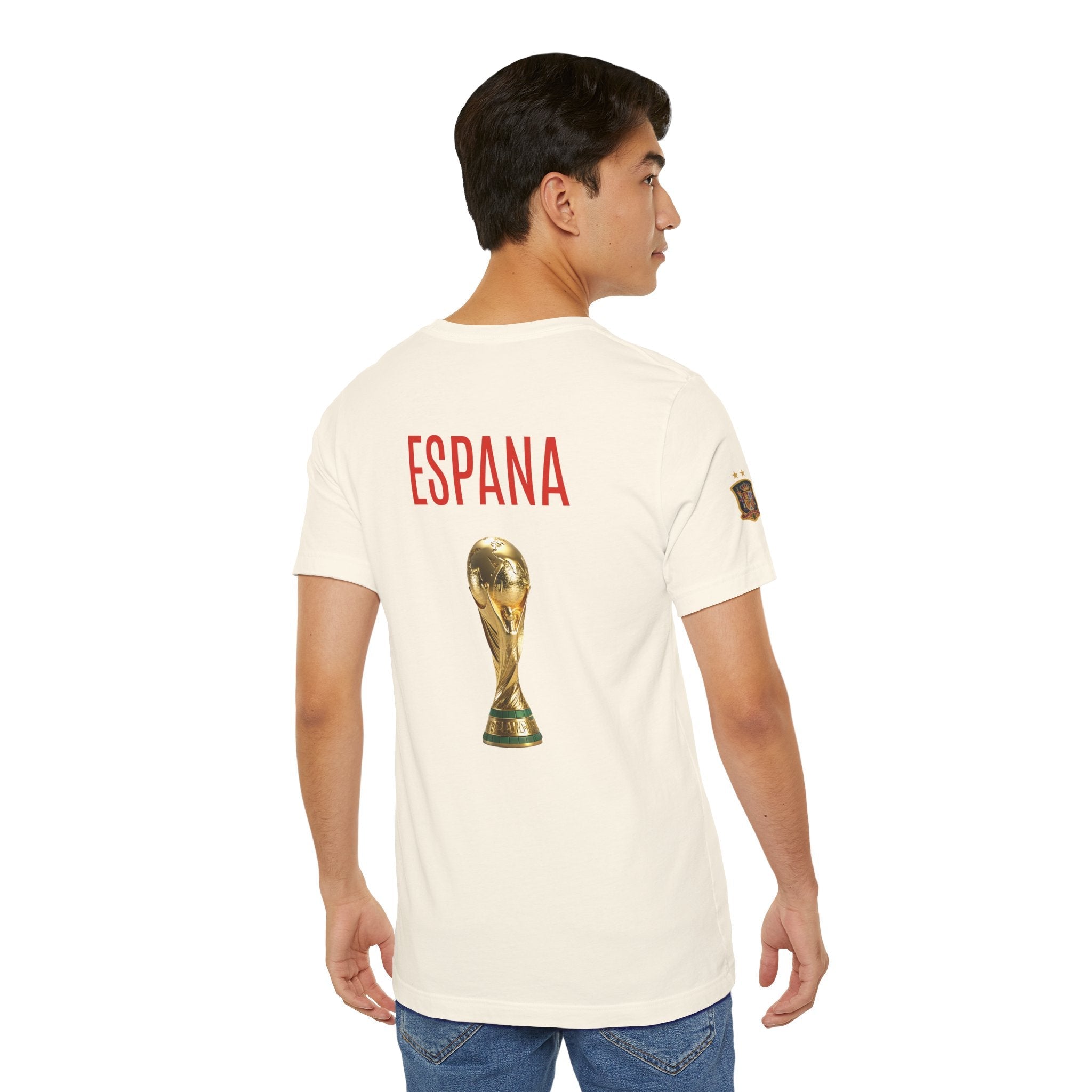 World Cup Trophy Soccer Tee Spain Crest Short Sleeve - Etna Gift